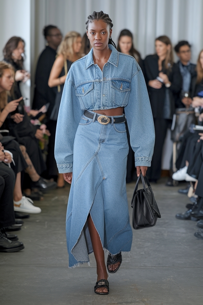 Custom Denim Skirt Outfit Black Women: Unique Styles outfit idea