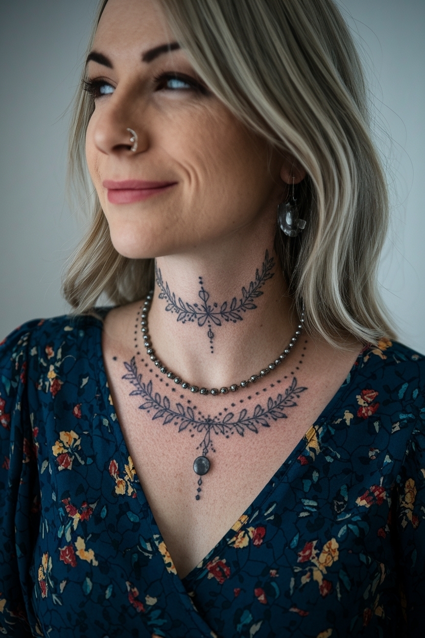 Cute Neck Tattoos for Women: Adorable Options to Try outfit idea