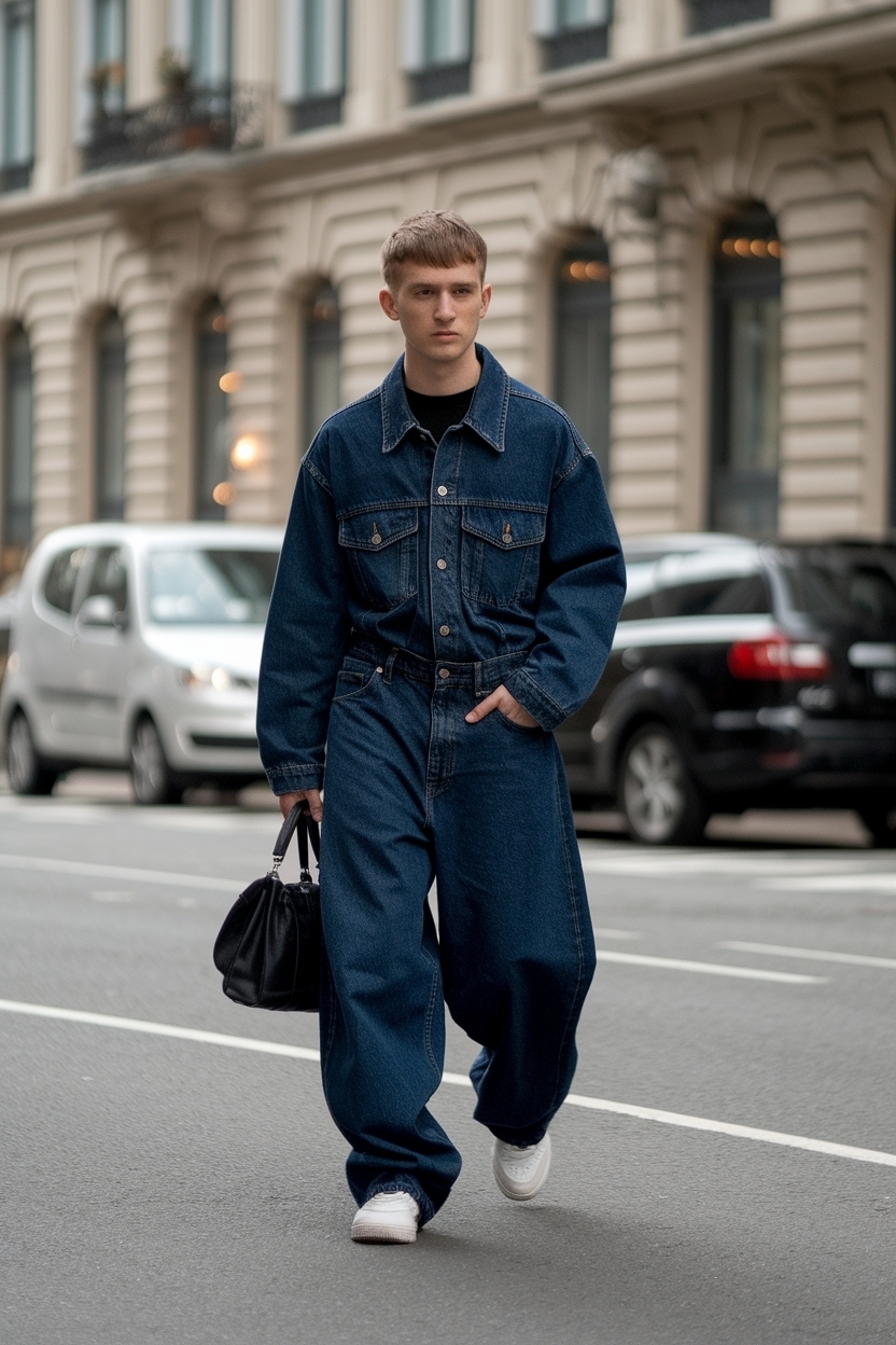 Dark Blue Baggy Jeans Outfit for Casual Days outfit idea