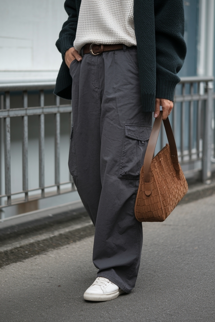 Dark Grey Cargo Pants Outfit: Sleek and Modern Aesthetics outfit idea