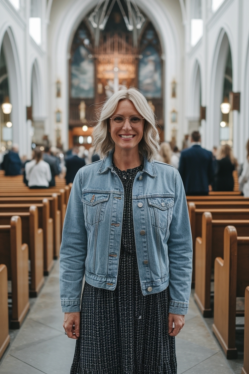Denim Jacket Outfit Women for Church: Casual and Trendy Vibes outfit idea