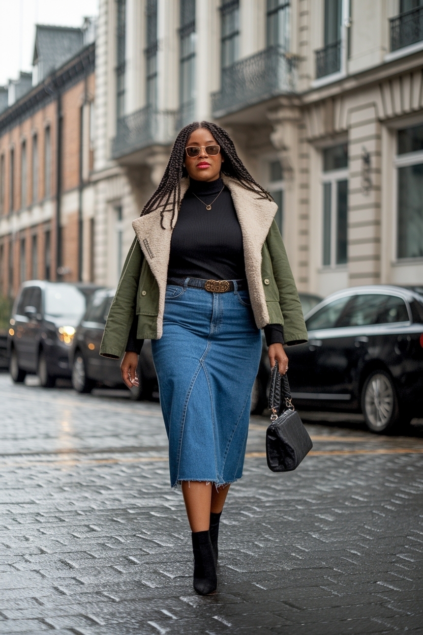 Denim Skirt Outfit Black Women Thick: Flattering Fits for All outfit idea