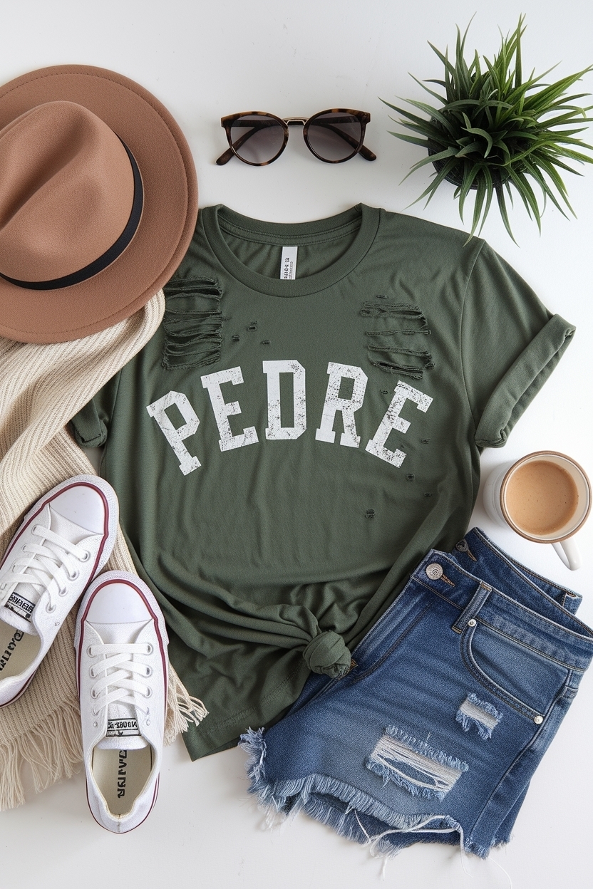 Distressed Tee: The Perfect Casual Look outfit idea