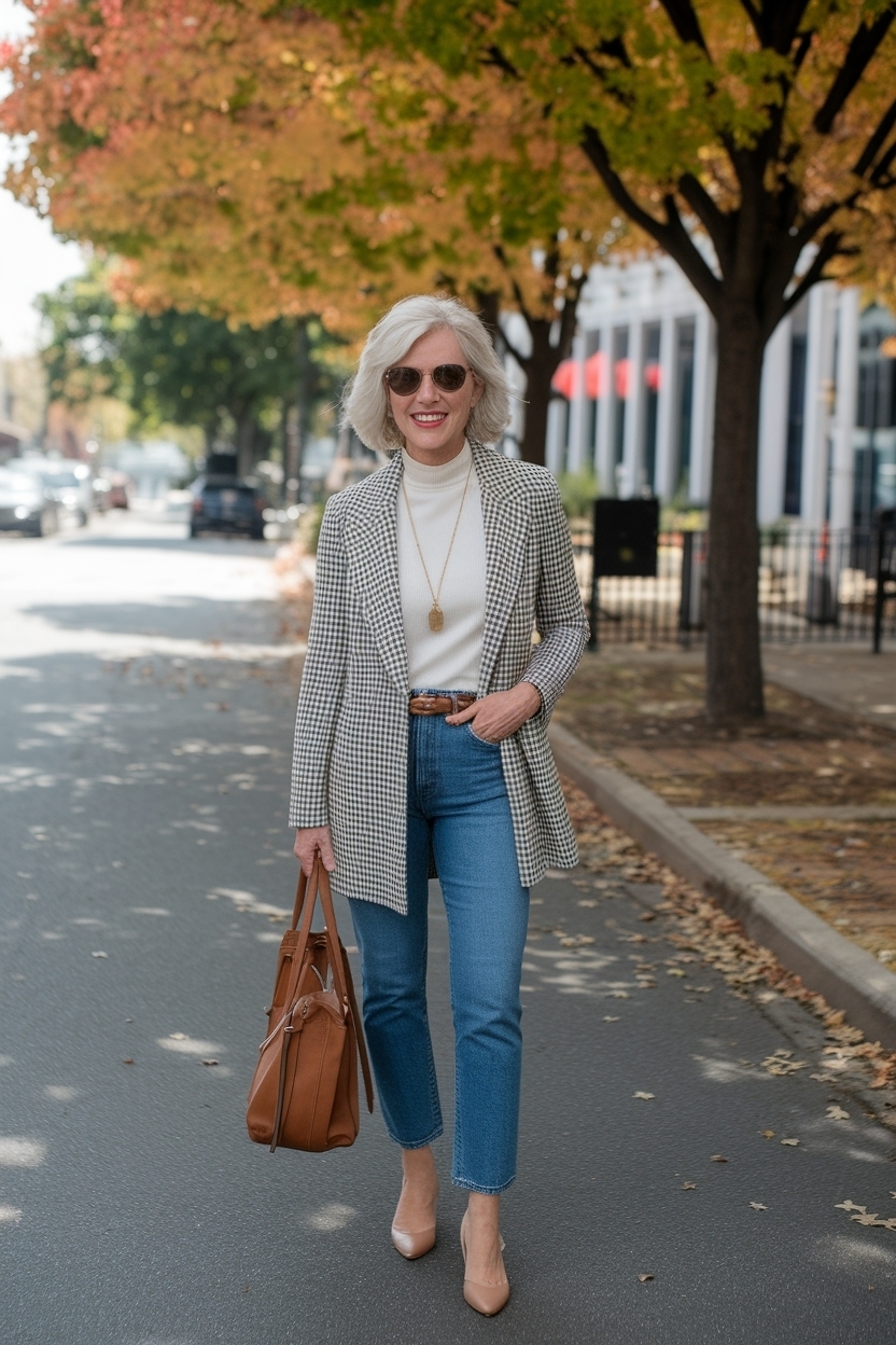 Fall Outfits for Women Over 50 Casual Jeans: Effortlessly Chic outfit idea