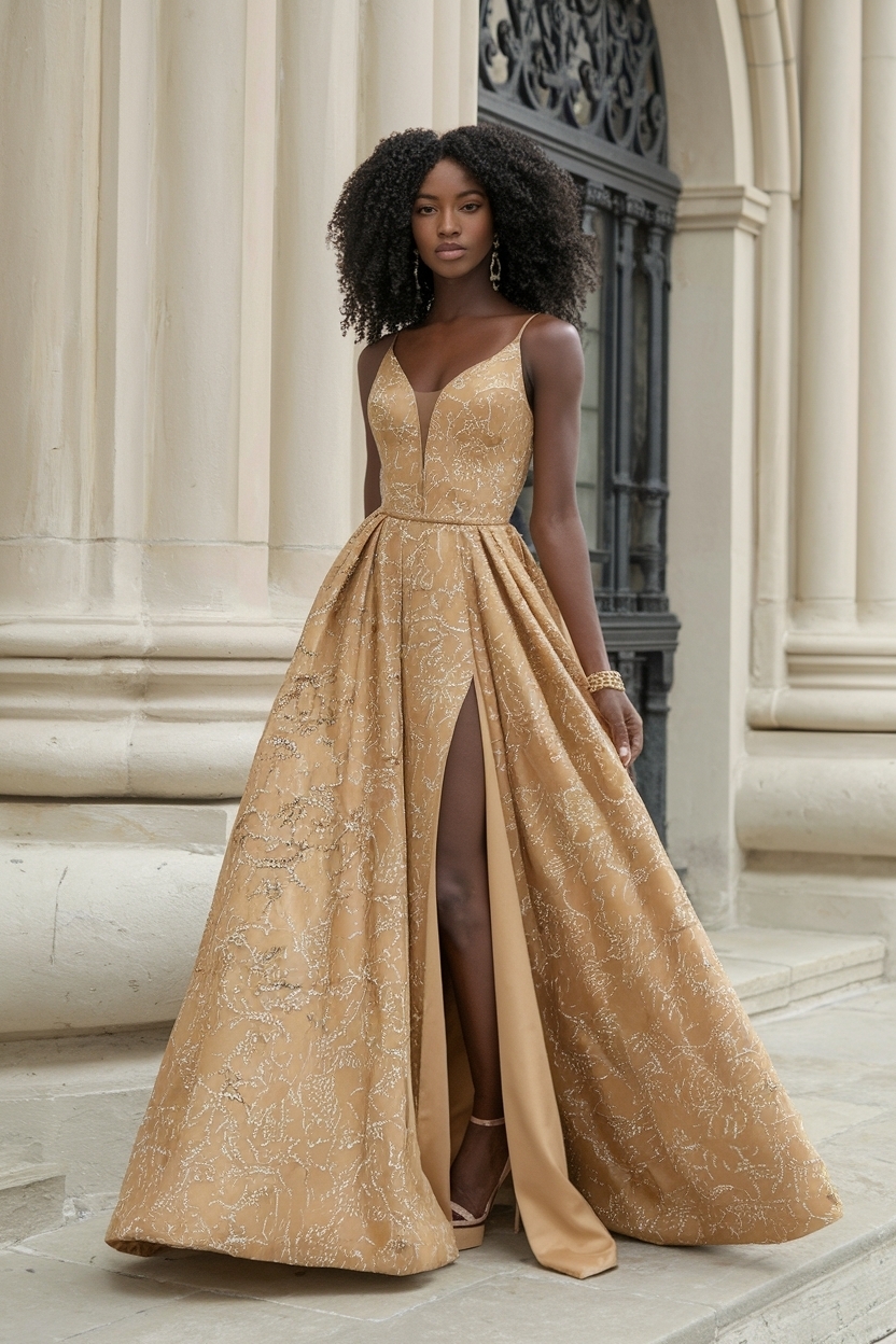 Gold Prom Dresses for Black Women: Glamorous Looks outfit idea