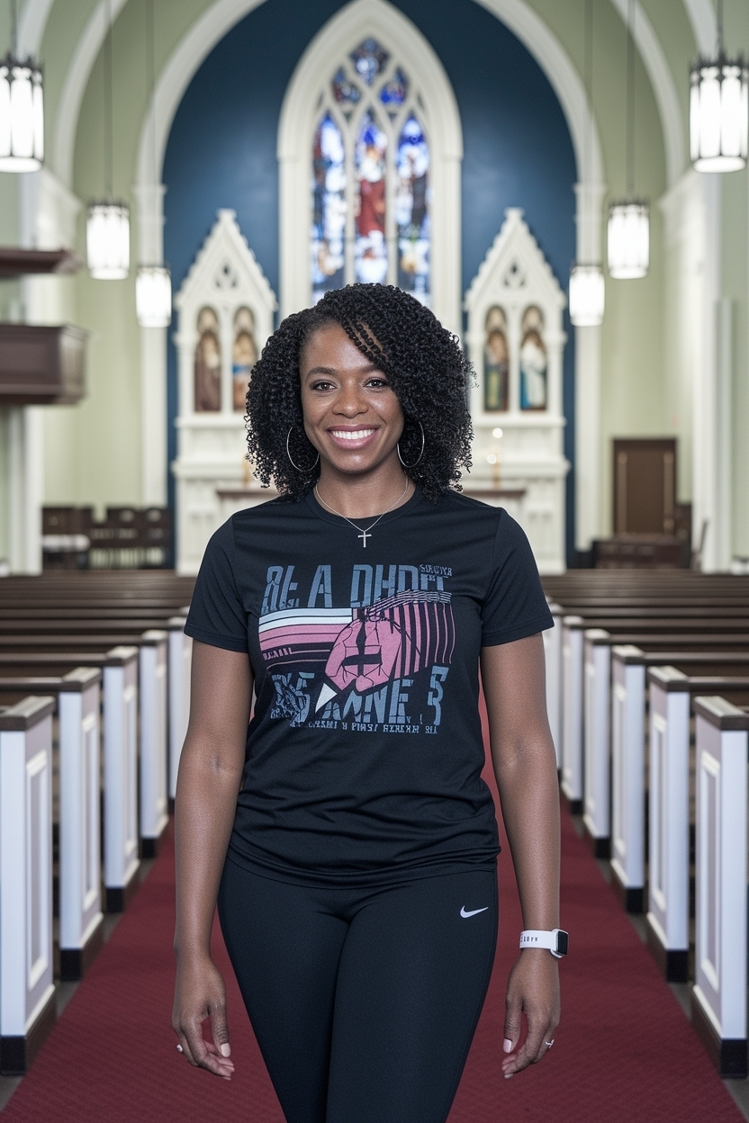 Graphic Tee Outfit Black Women Church: Fun and Casual Combinations outfit idea