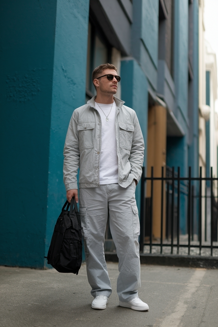 Grey Cargo Pants Outfit Men: Effortless Everyday Looks outfit idea