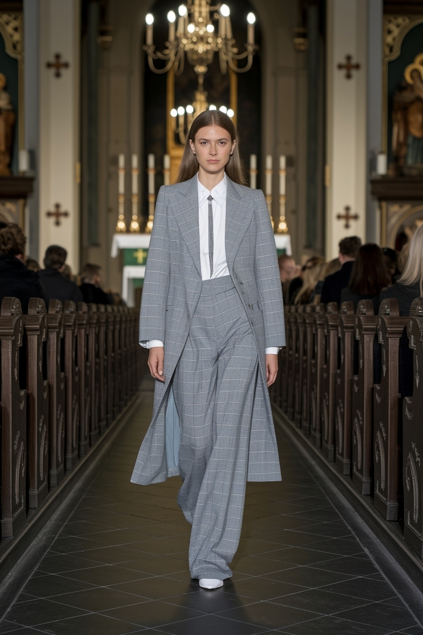Grey Trousers Outfit Women Church: Sophisticated and Stylish outfit idea