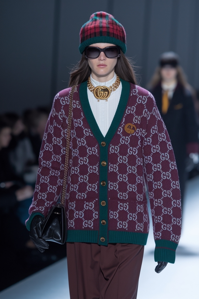 Gucci Cardigan Outfit Women Winter Trends to Follow outfit idea