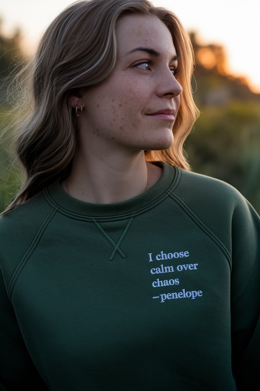 I choose calm over chaos penelope: Relaxed fashion selections outfit idea