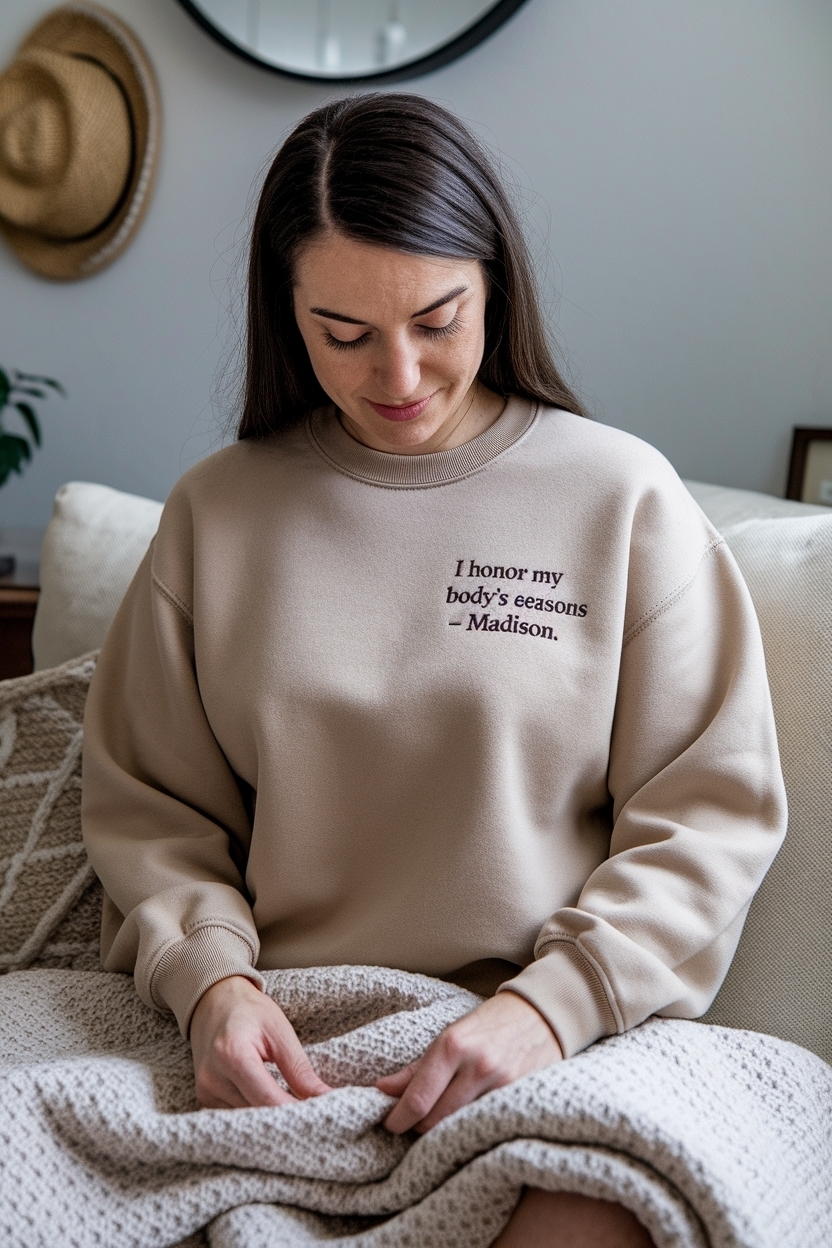 I honor my bodys seasons madison: Dressing for personal cycles outfit idea