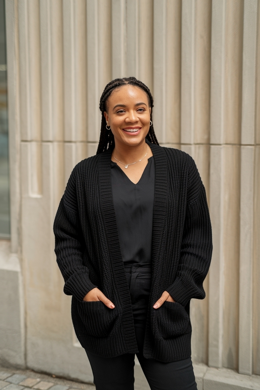 Interview Outfit Black Women Cardigan: Confidence in Style outfit idea