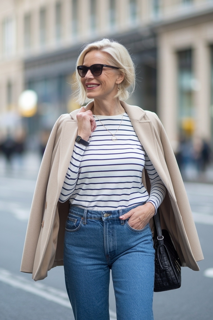 Casual Vibes: Jeans and T Shirt Outfit Women Over 40 O outfit idea