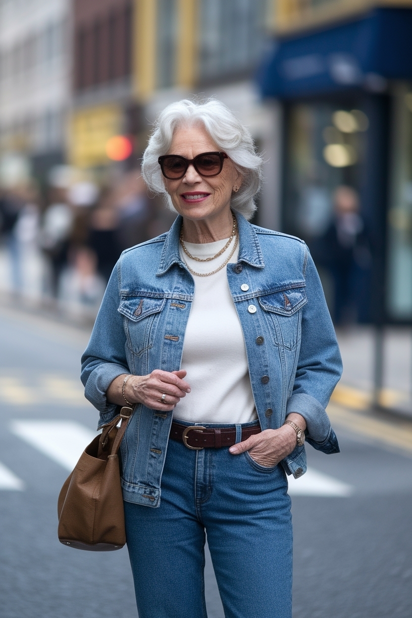 Jeans Outfit Older Women Over 50: Classic and Comfortable outfit idea