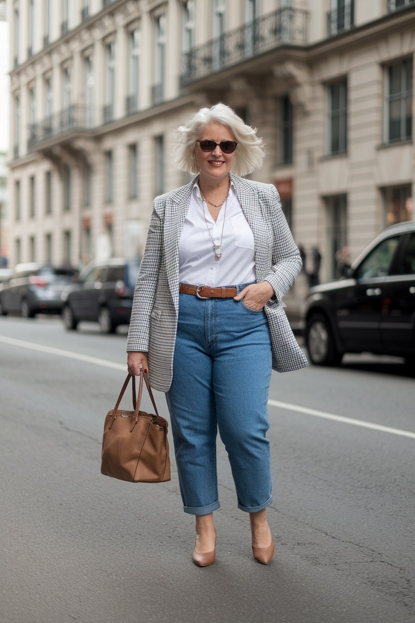 Jeans Outfit Over 50 Older Women Plus Size: Fashionable Choices outfit idea