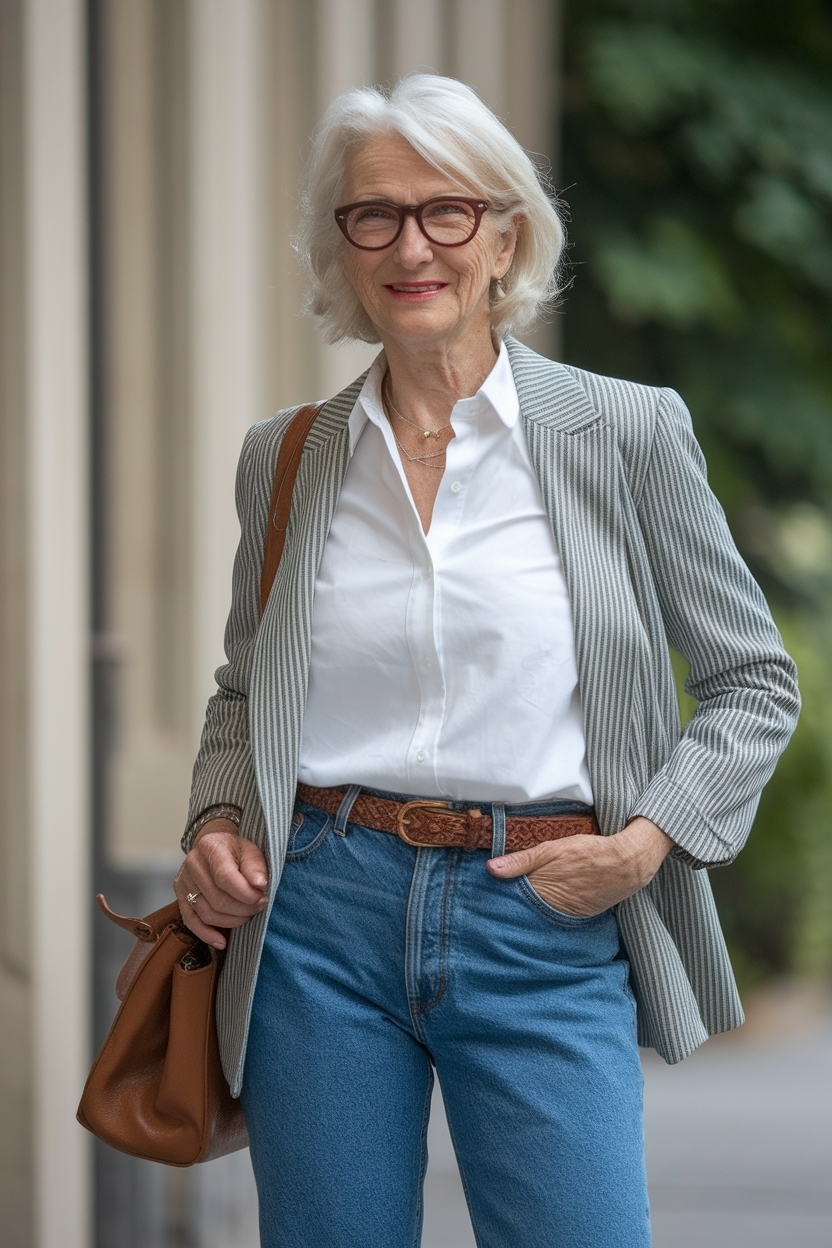 Timeless Jeans Outfit Women Over 60 for Classic Charm outfit idea