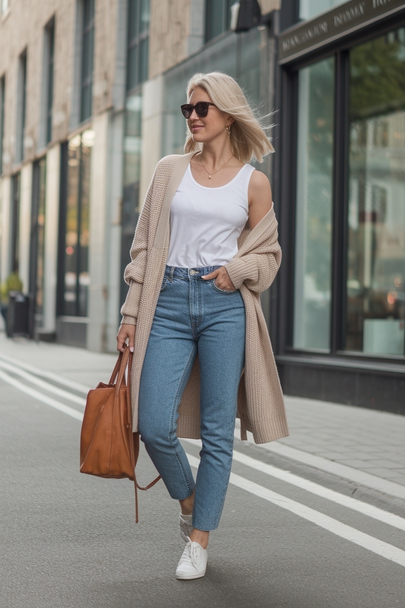 Jeans with Cardigan Outfit Women: Casual Chic Vibes outfit idea