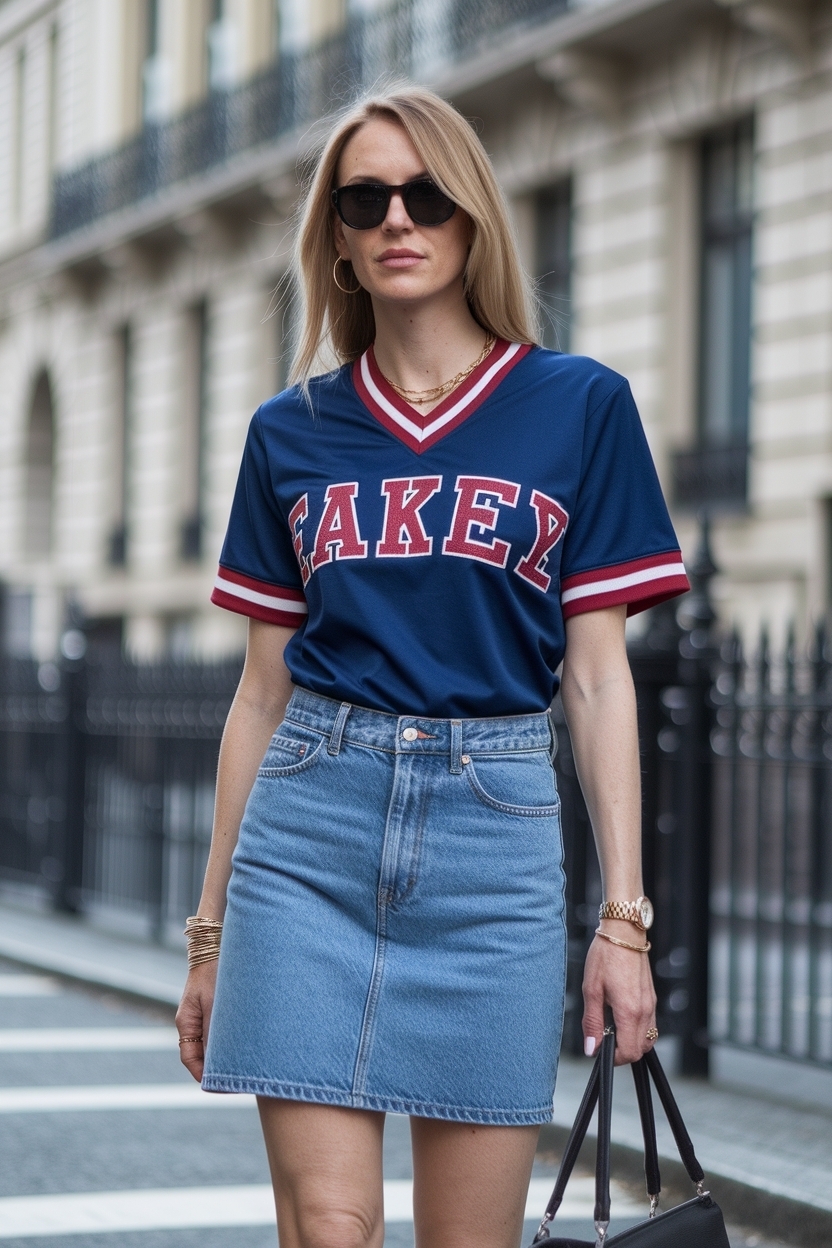 Jersey Outfit Women Skirt Denim: Casual Yet Fashionable Combinations outfit idea