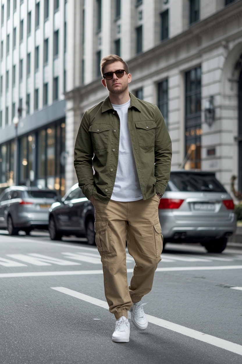 Khaki Cargo Pants Outfit Men: Versatile Combinations outfit idea