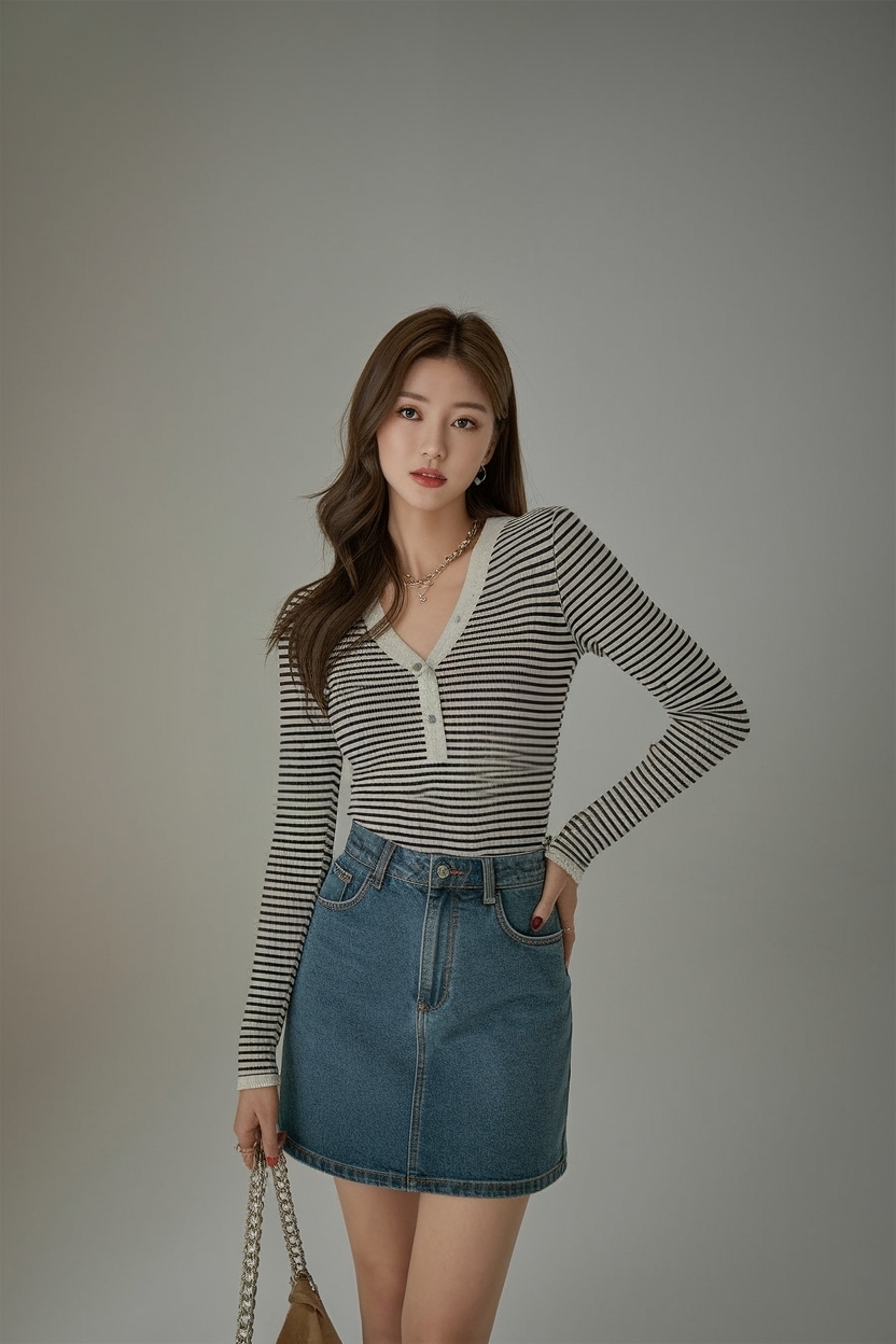 Korean Denim Skirt Outfit Ideas Women: Trendy Inspiration to Follow outfit idea