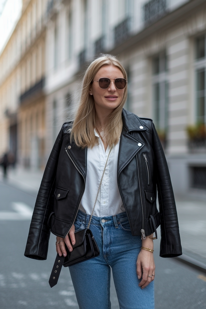 Leather Biker Jacket Outfit Womens: Edgy Fashion Statements outfit idea