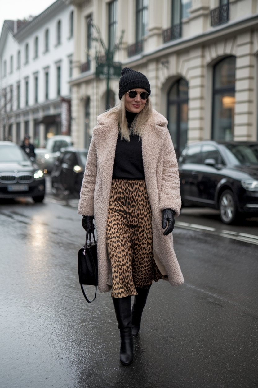 Leopard Print Skirt Outfit Winter: Bold Styles to Try Now outfit idea