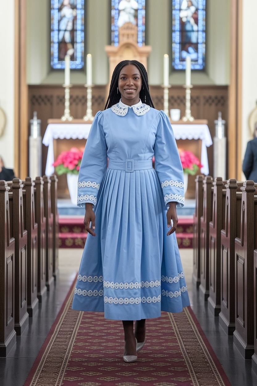 Light Blue Church Outfit Black Women: Soft and Serene Styles outfit idea