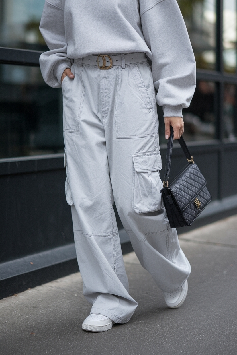 Light Grey Cargo Pants Outfit: Subtle Yet Stylish outfit idea