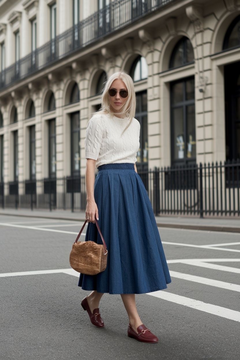 Loafers for Women Outfit Skirt Denim: Elevate Your Look outfit idea