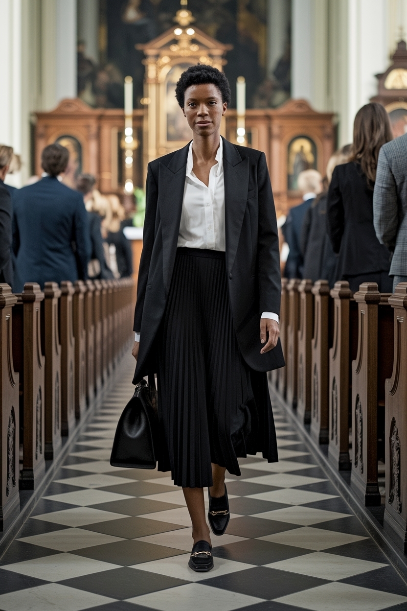 Loafers Outfit Black Women Church: Comfortable Elegance for Services outfit idea