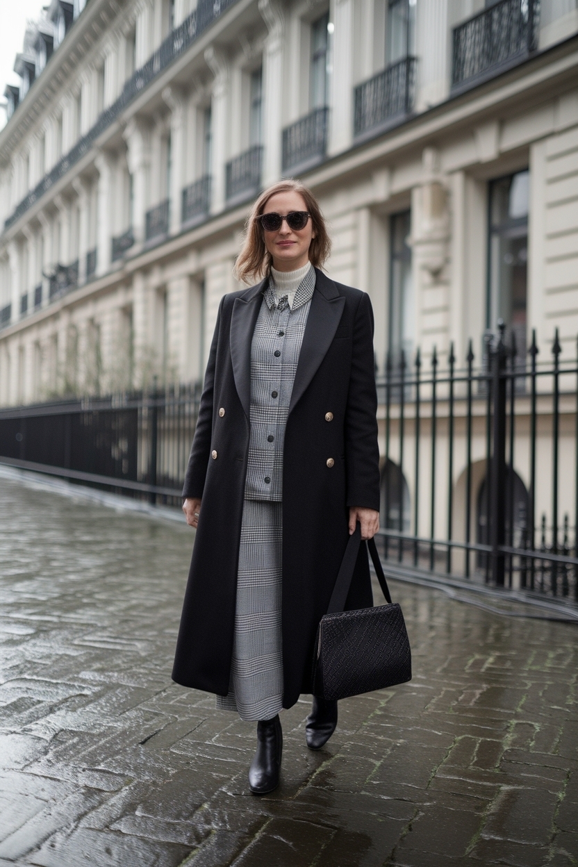 Timeless Long Black Coat Outfit Winter Classy Styles outfit idea