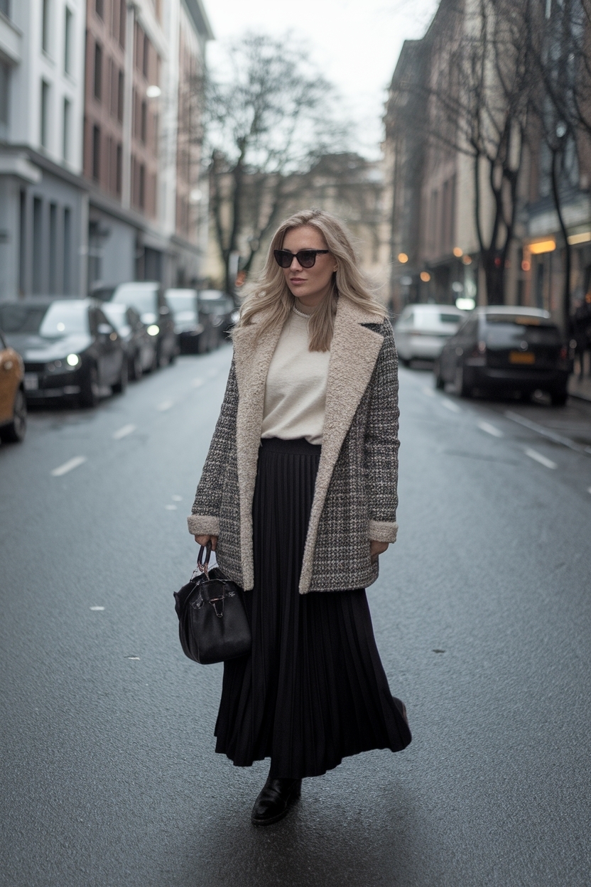 Long Black Skirt Outfit for Winter Elegance outfit idea