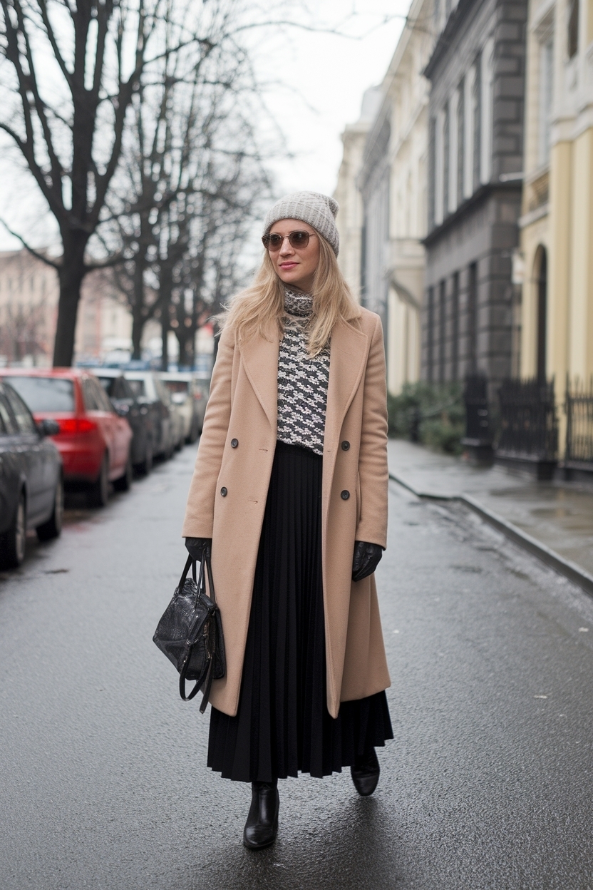 Fashionable Long Black Skirt Winter Outfit Ideas outfit idea