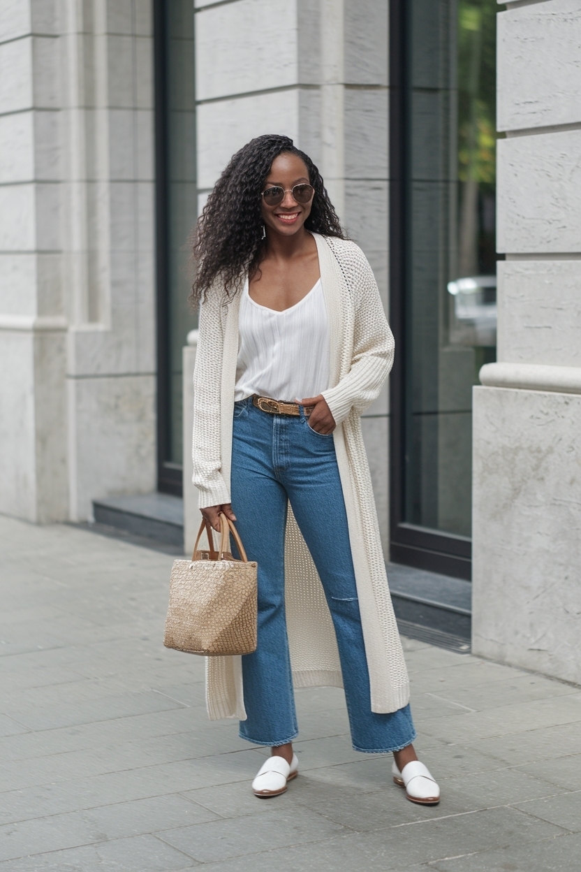 Long Cardigan Outfit Black Women Summer: Breezy and Chic outfit idea