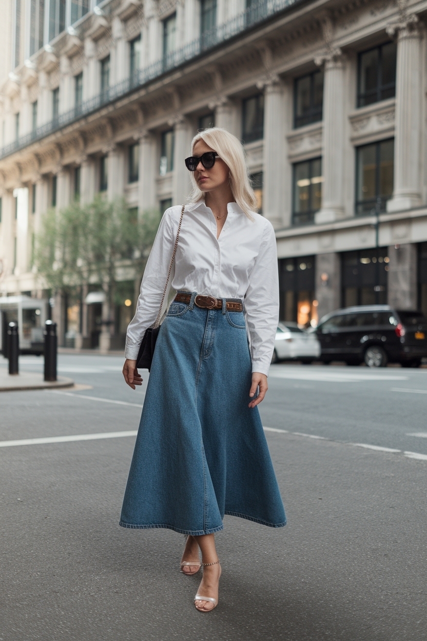 Long Denim Skirt Outfit Ideas: Versatile Styling Options outfit idea
