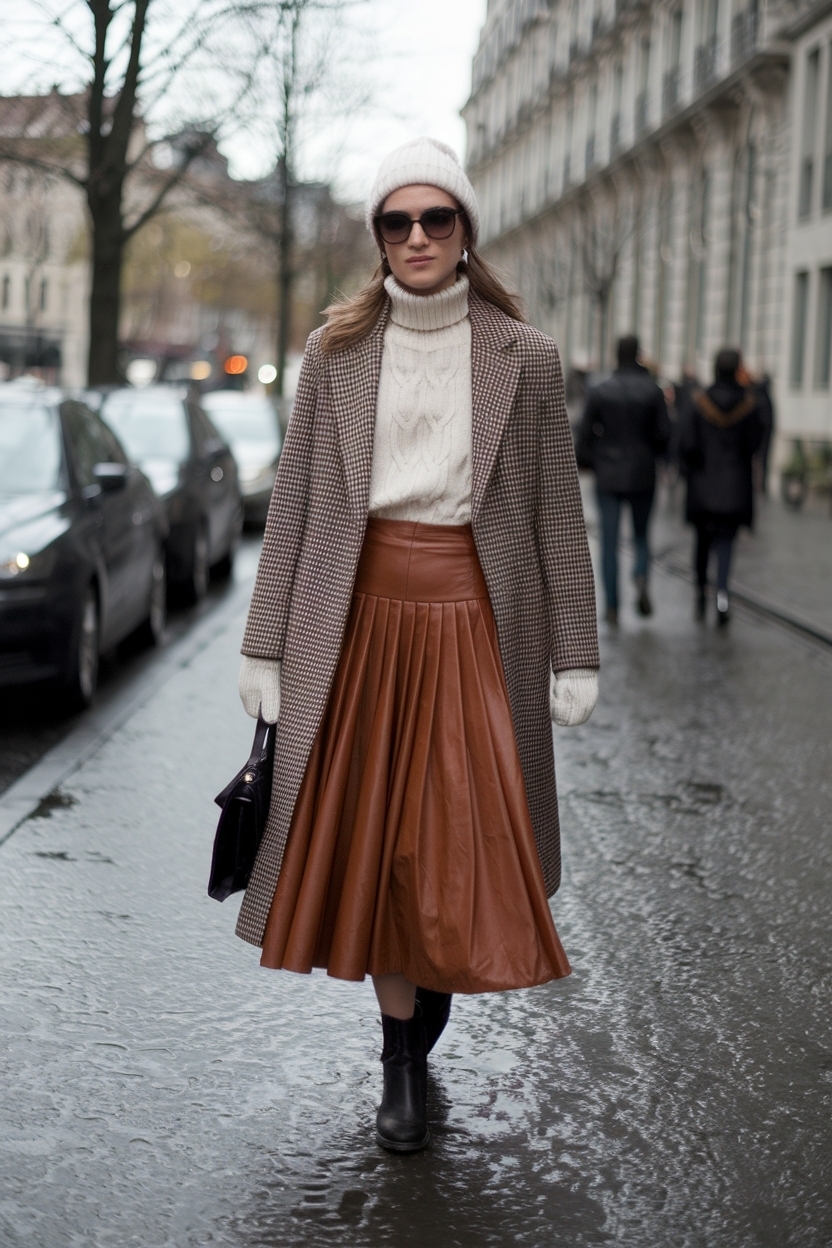Long Leather Skirt Outfit Winter: Sophisticated Styling Guide outfit idea