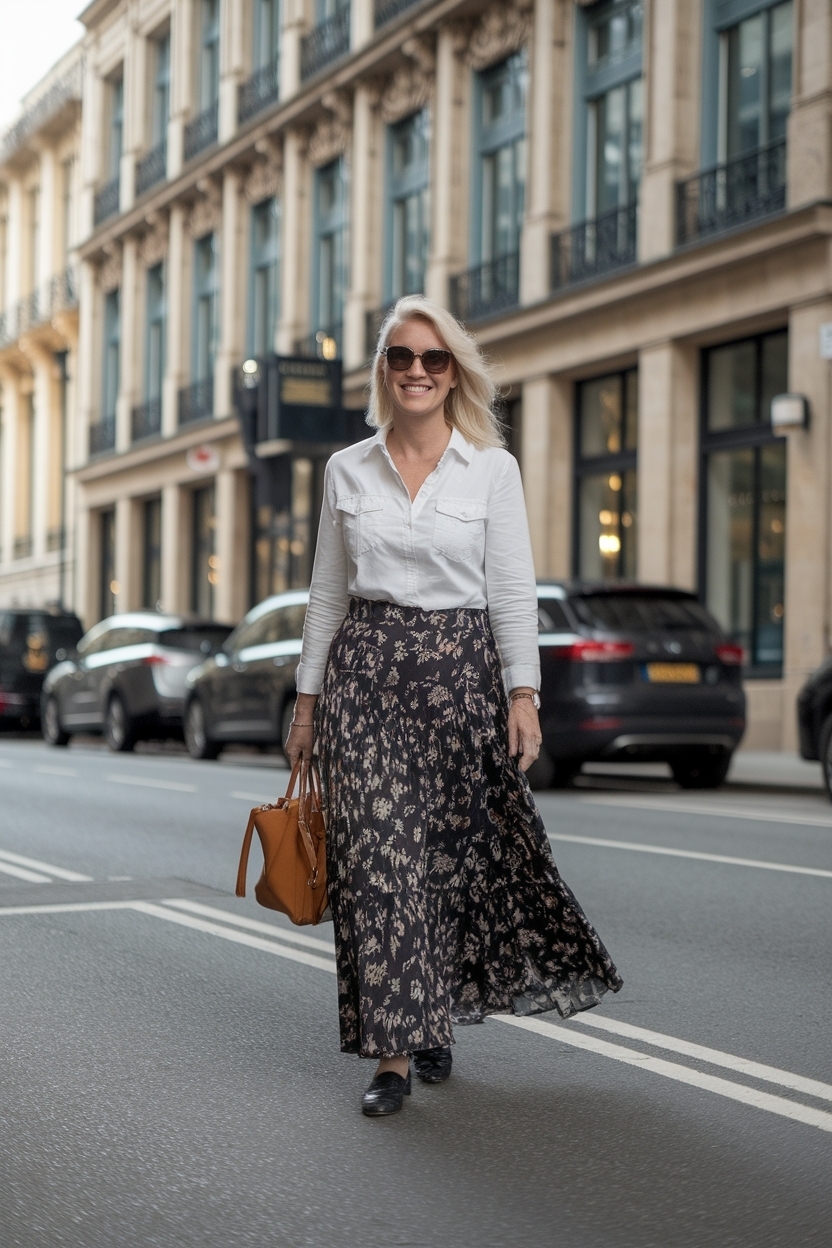 Long Skirt Outfits for Women Over 40 to Inspire You outfit idea