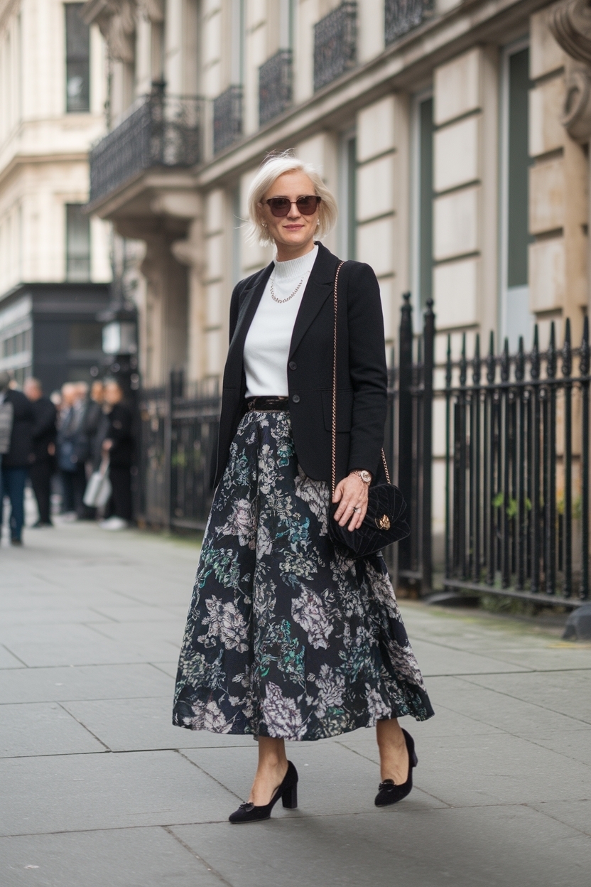 Long Skirt Outfits for Women Over 50: Flowing Elegance outfit idea