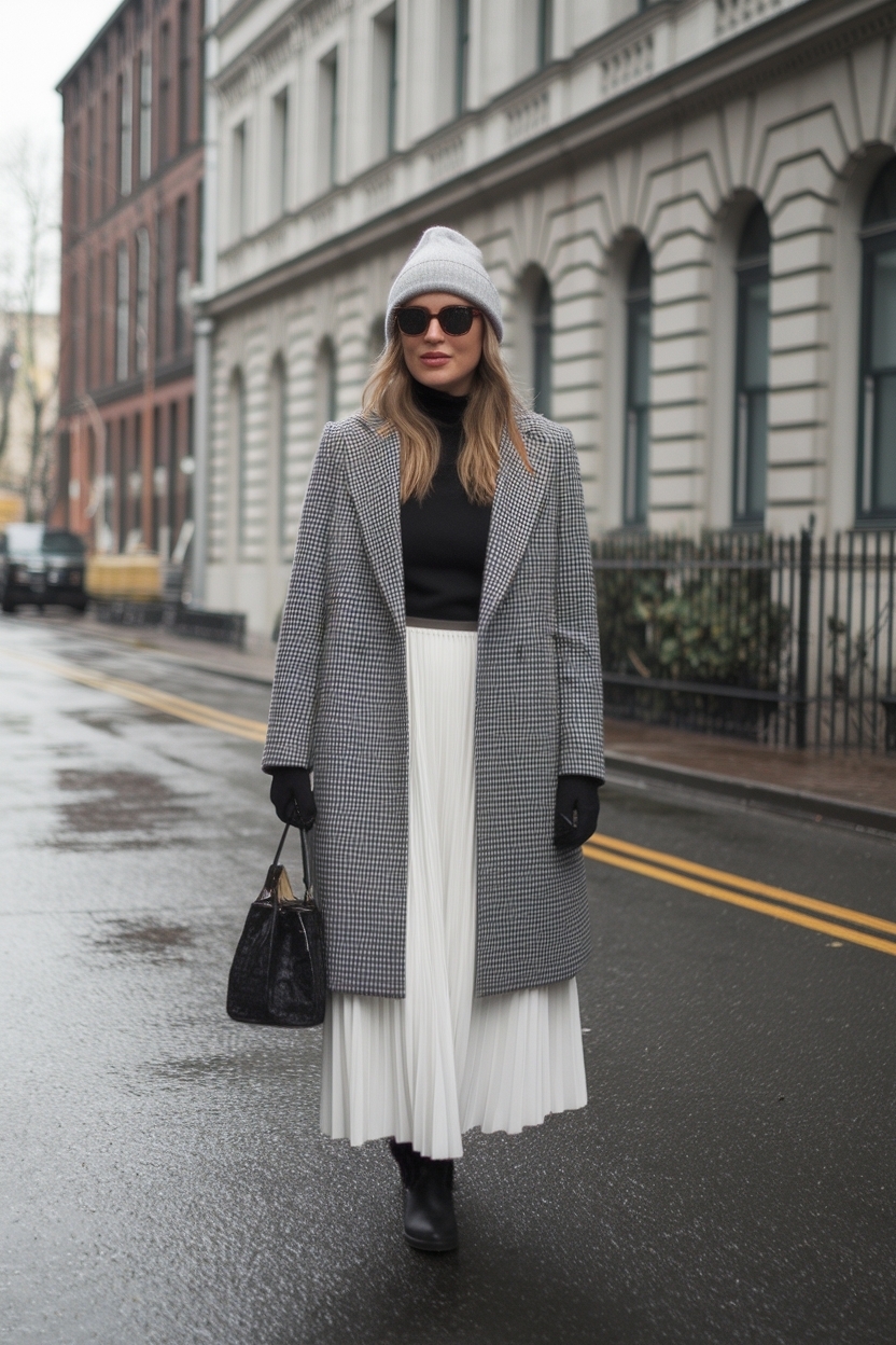 Long White Skirt Outfit Winter: Elegant Looks for Any Occasion outfit idea