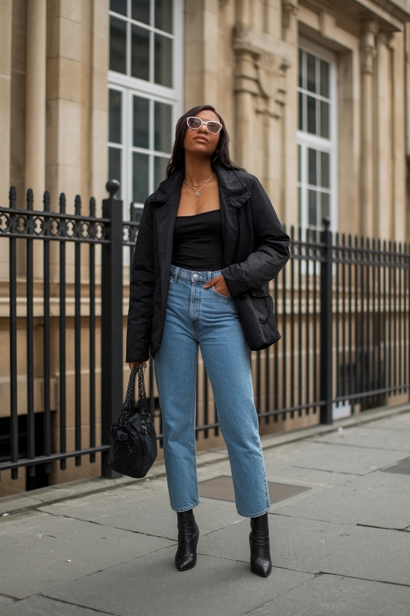 Low Rise Jeans Outfit Black Women: Trendy Styling Ideas outfit idea