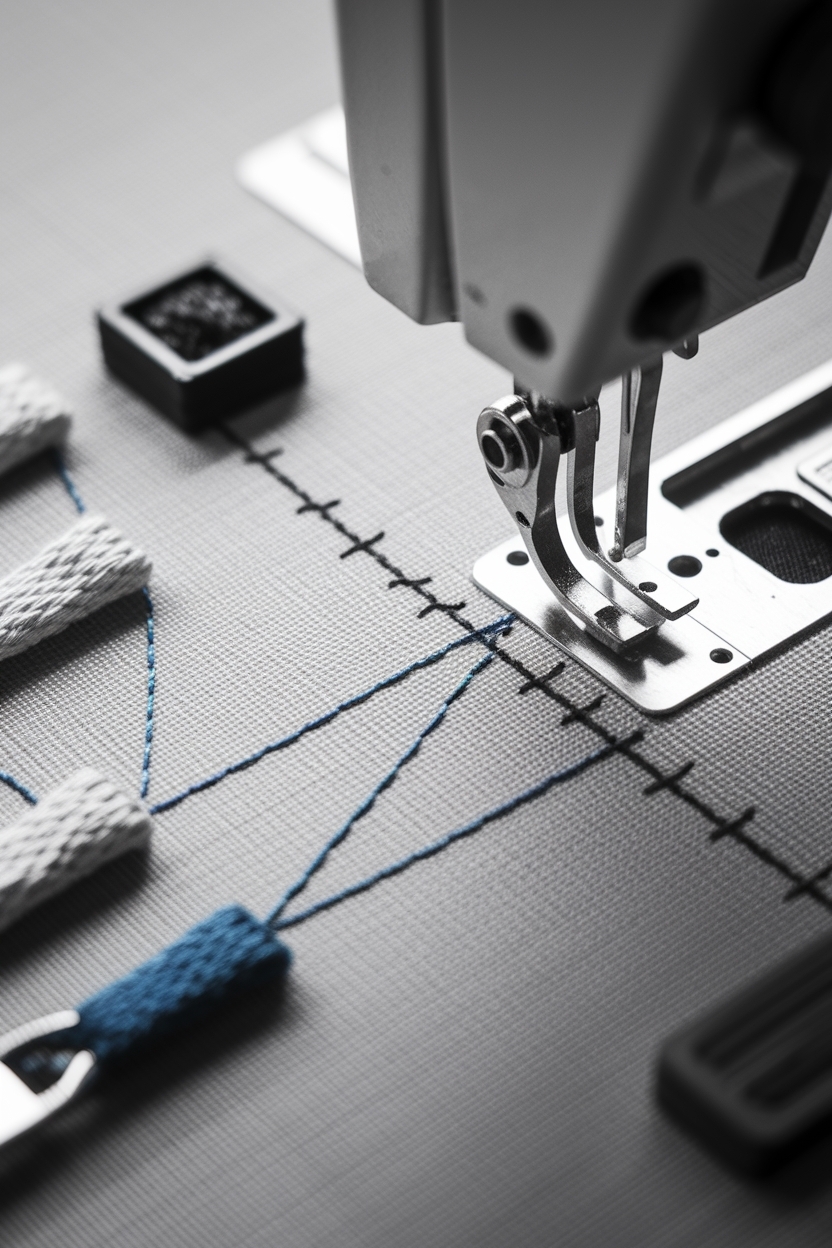 Macro comparison of hand vs machine stit: Design techniques explored outfit idea
