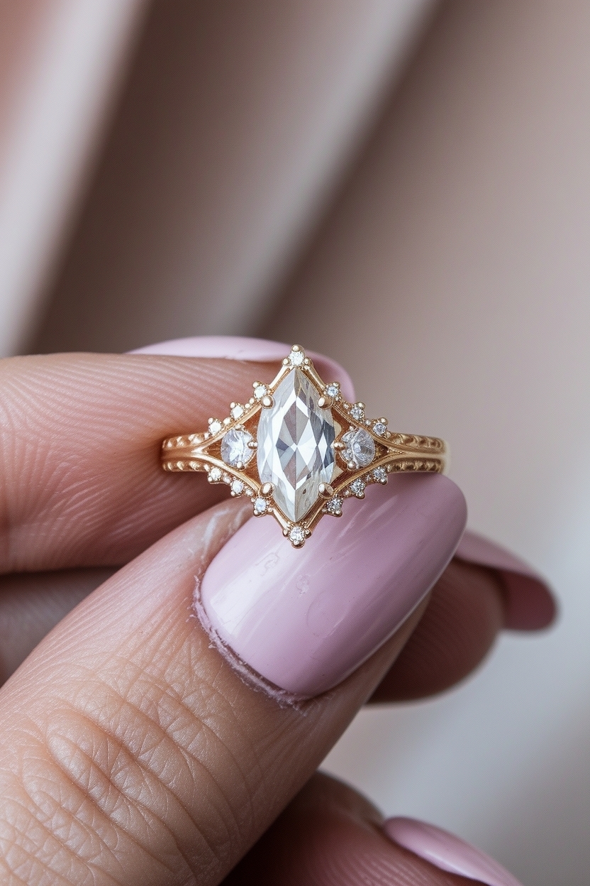 Choosing a Marquise Engagement Ring Thick Band Style outfit idea