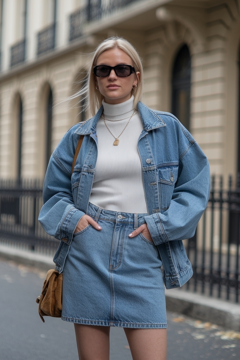 NB530 Outfit Women Denim Skirt: Chic and Comfortable outfit idea