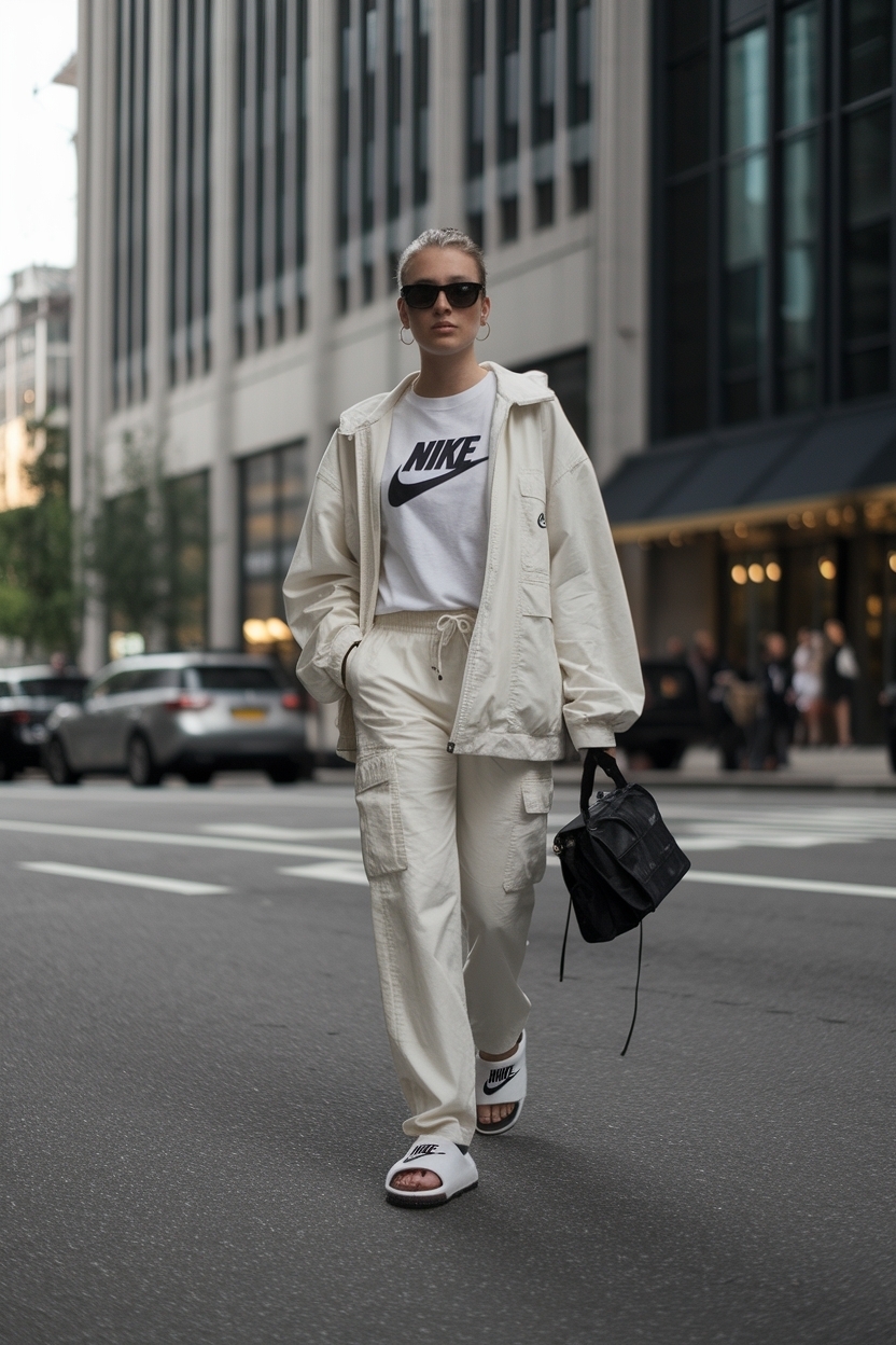 Nike Sandals Women Outfits for a Casual Baddie Vibe outfit idea