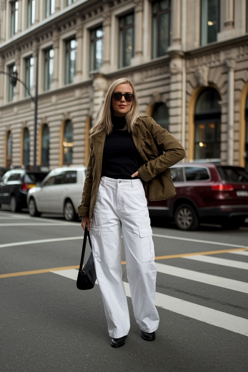 Off White Cargo Pants Outfit: Clean and Minimalist Styles outfit idea
