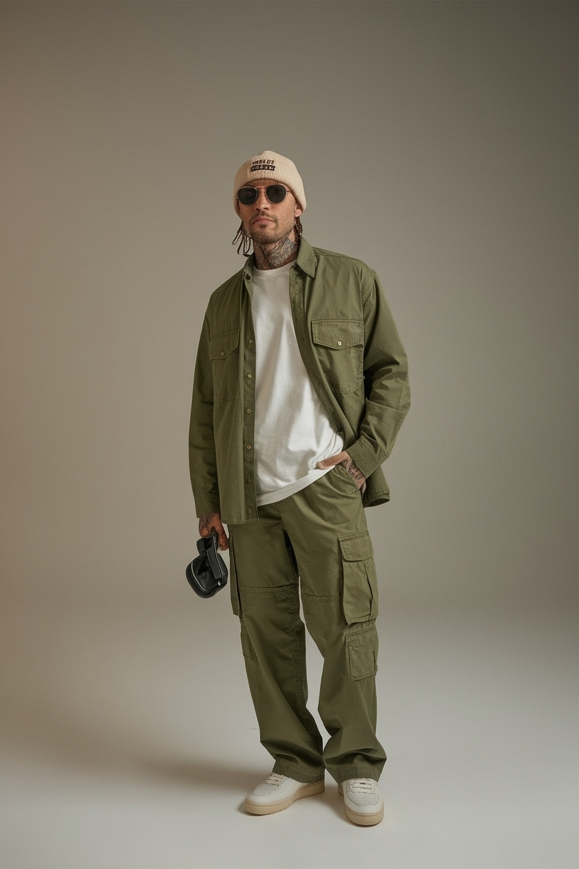 Olive Green Cargo Pants Outfit Men: Cool Combinations outfit idea