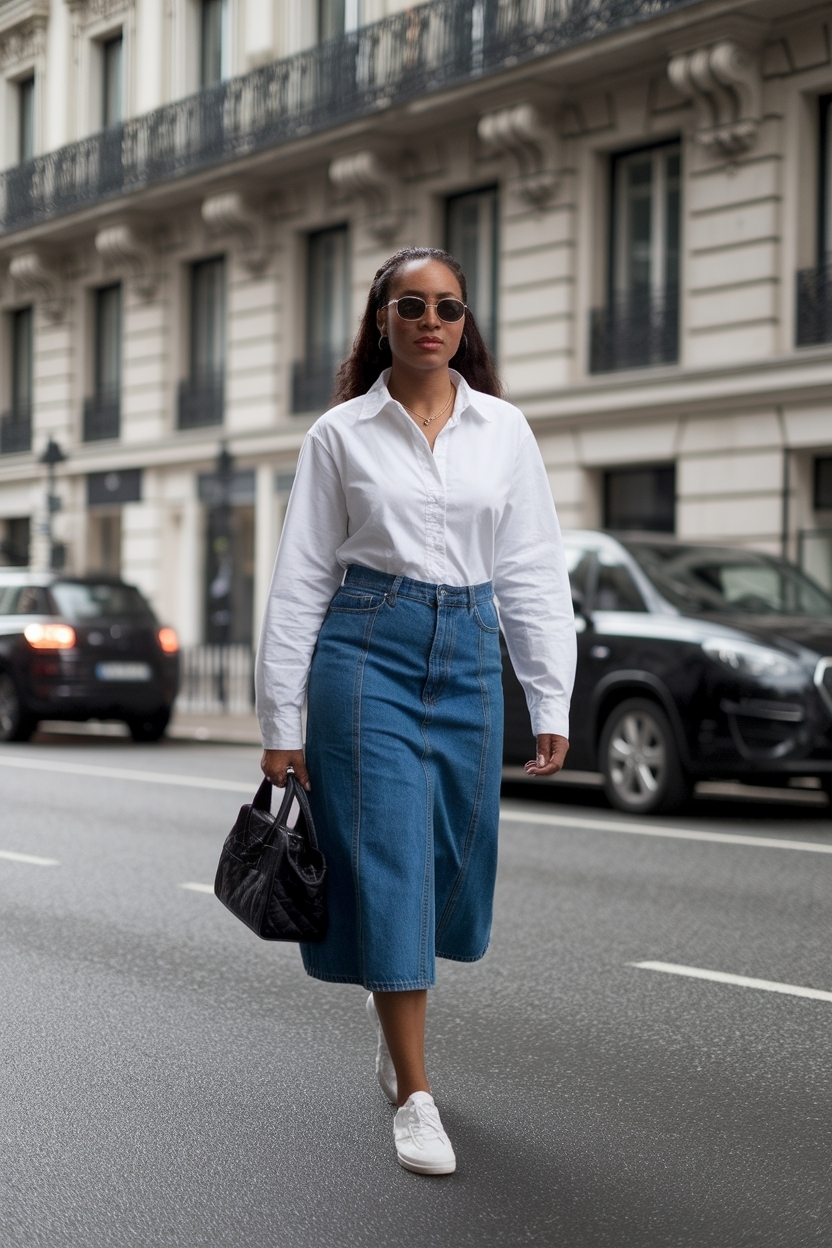 Outfit Ideas Black Women Denim Skirt for Every Occasion outfit idea