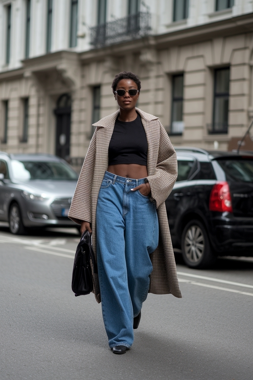 Stylish Over Sized Jeans Outfit Black Women for Comfort outfit idea