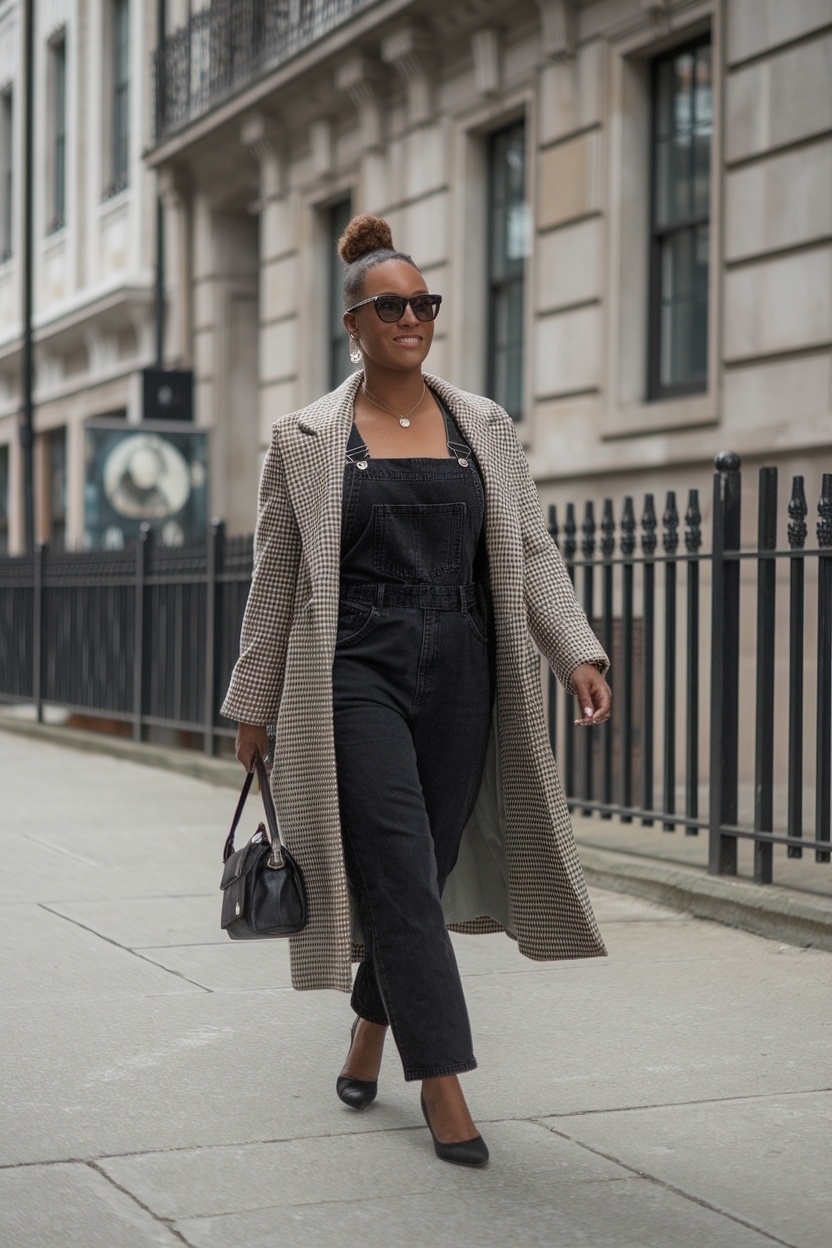 Trendy Overall Dress Outfit Black Women for Casual Vibes outfit idea