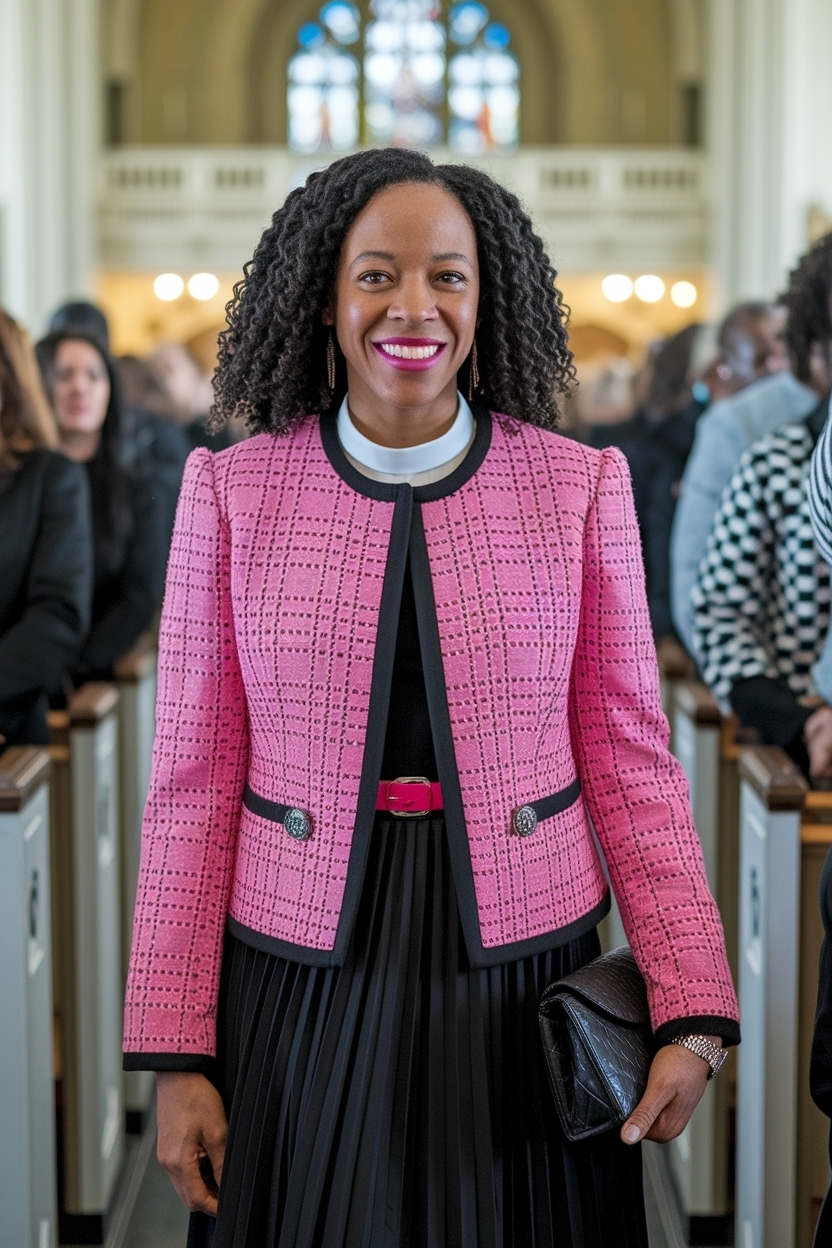 Pink and Black Church Outfit Black Women: Trendy Combinations outfit idea